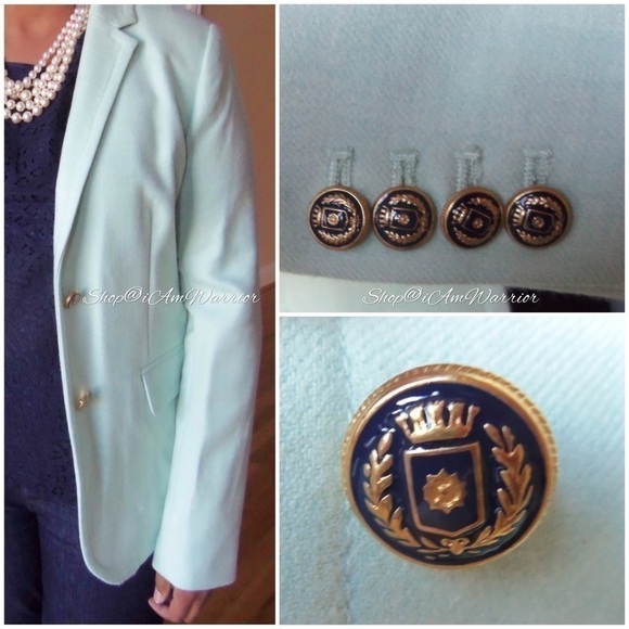 J.Crew NWT pale spearmint wool Hack-ing jacket/blazer *shop@iamwarrior - Picture 4 of 15